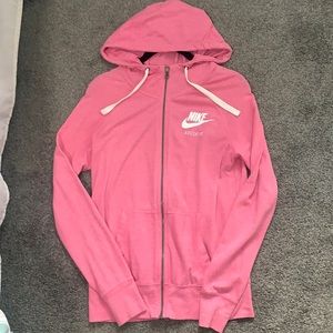 Light weight hot pink Nike zip up hoodie